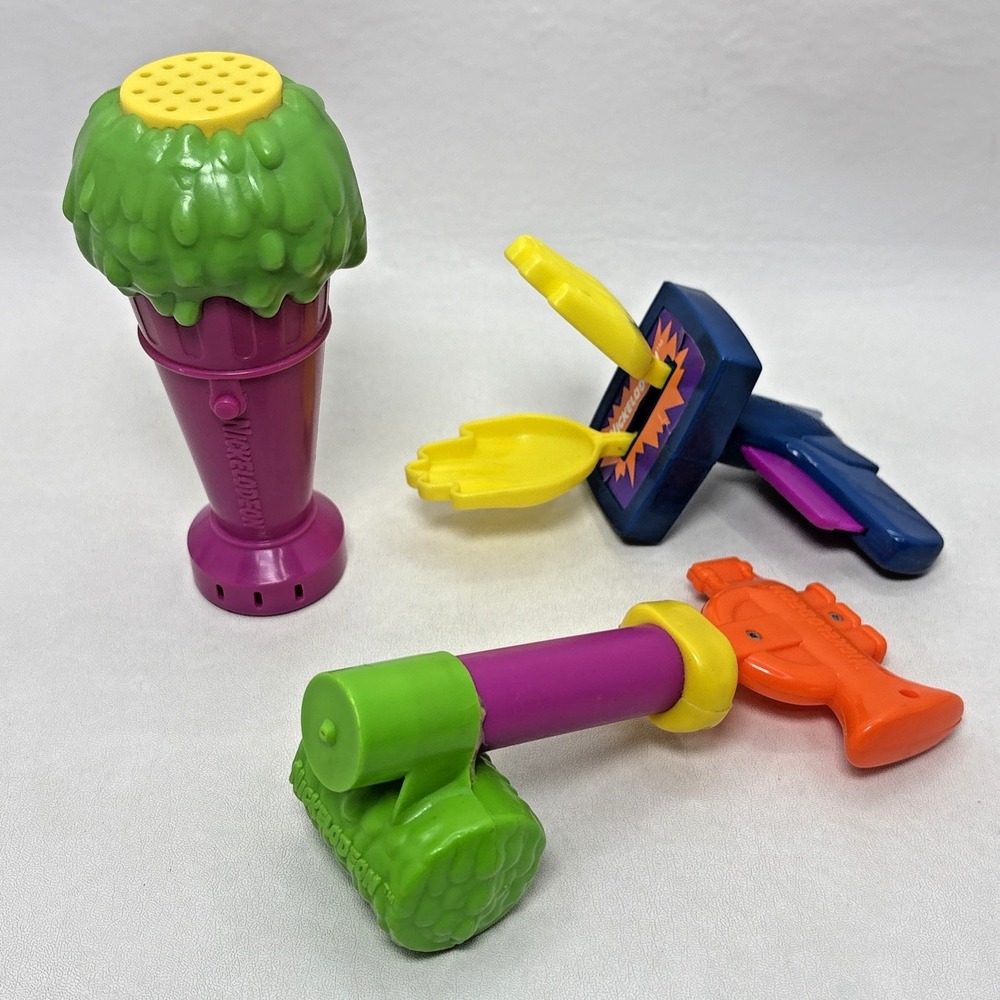 Nickelodeon 1992 Clapper Slime Microphone McDonald's Happy Meal Toys Lot of 3‎